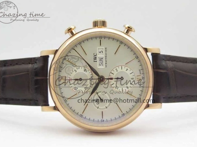MIROTIME 0729 Efficient Portofino Chrono RG ZF 1:1 Best Edition White Dial on Brown Leather Strap A 7151